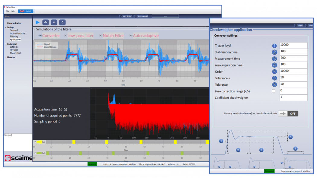 SCAIME eNodView software for chekweighing and DVX digital load cell